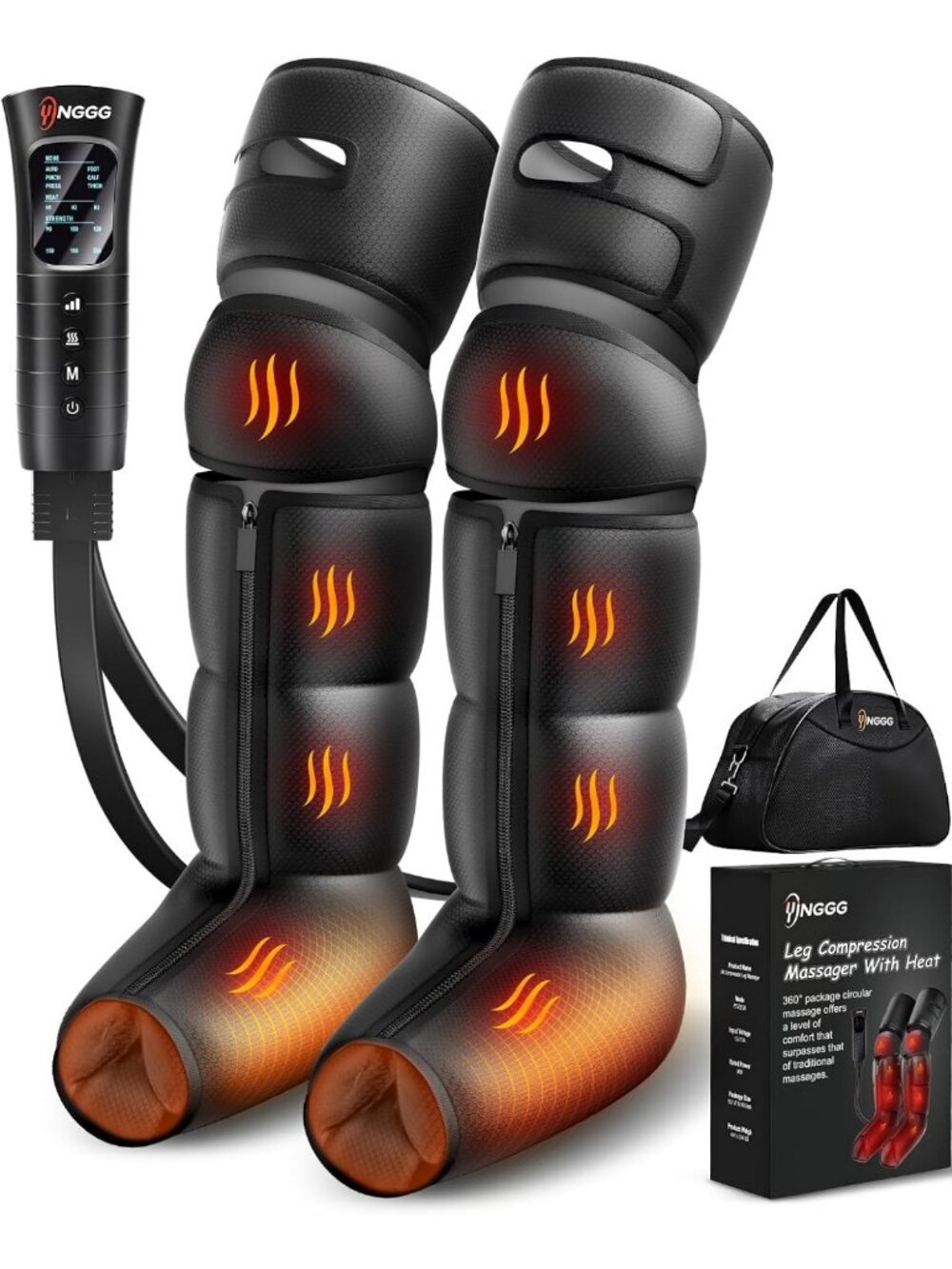 Heat & Compression Leg Massager for Circulation, Pain Relief & Relaxation
